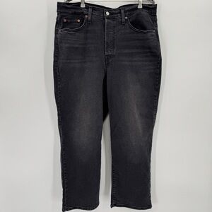 Levi's Women's Ribcage Straight Ankle Denim Jeans size 16W High-Rise Button Fly